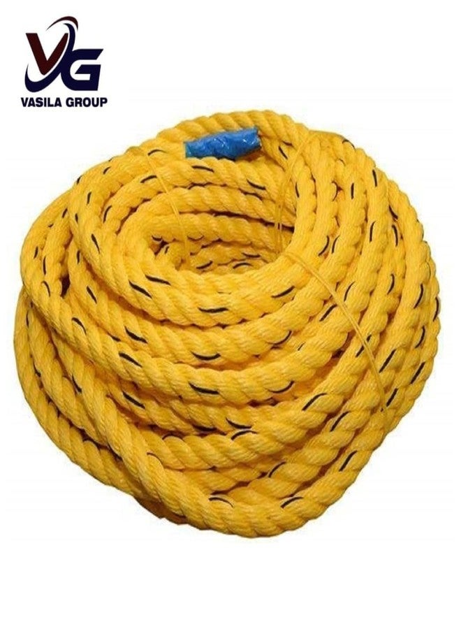 VG TARP حبل متعدد الاستخدامات مجدول أصفر شديد التحمل من VG TARP، عرض 12 مم × طول 20 مترًا، حبل عالي القوة للاستخدامات البحرية والصناعية والخارجية - Image 2